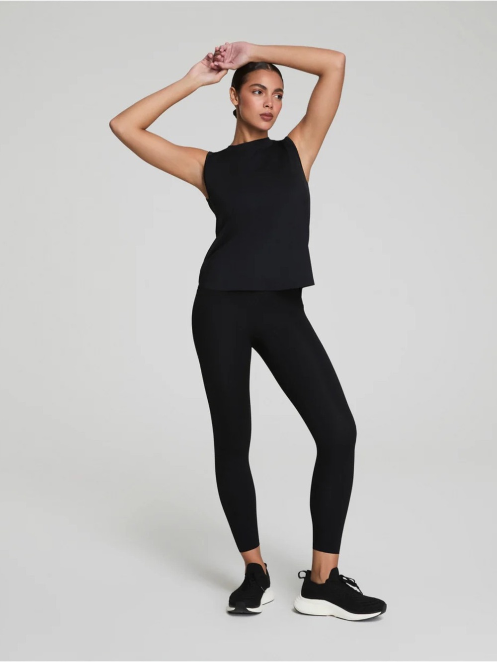 Spanx Booty Boost No Front Seam Black 7/8 Leggings Size Medium Shaping